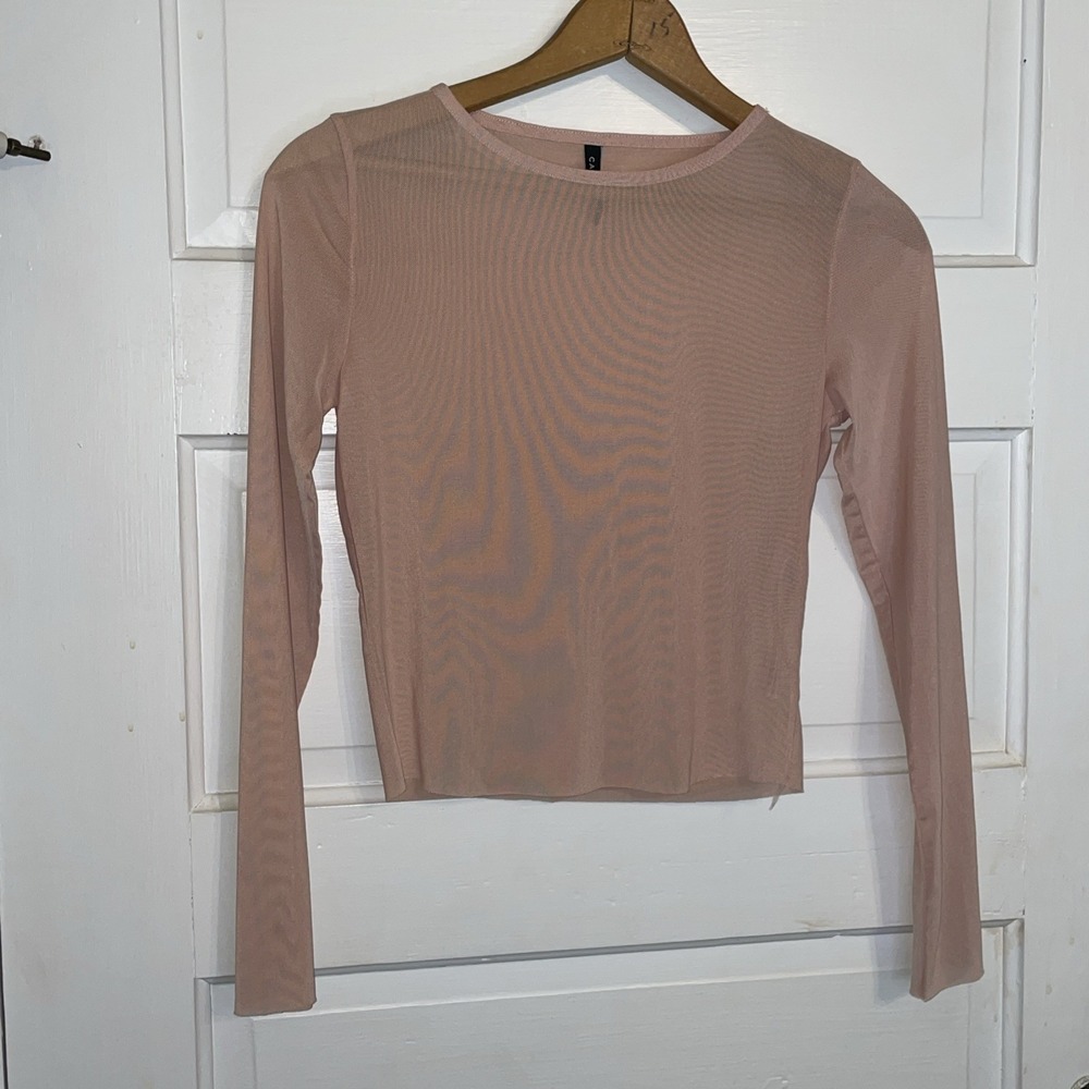 Calliope XS Cropped Shirt Long Sleeve Net Coquette Core Pretty XS‎ Stretch